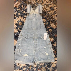 NWT $69 A&F Abercrombie & Fitch Women’s Denim Stretch Overalls Size XS